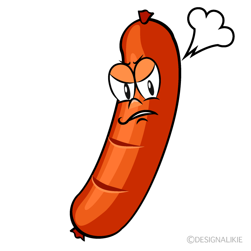 Angry Sausage Cartoon Character Image