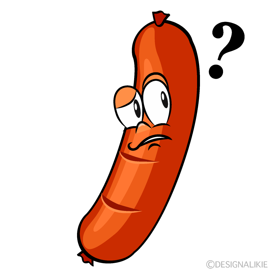 Thinking Sausage Cartoon Character Image