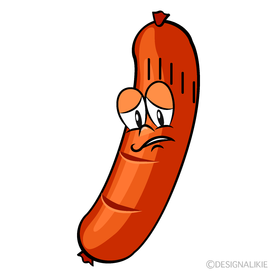 Depressed Sausage Cartoon Character Image