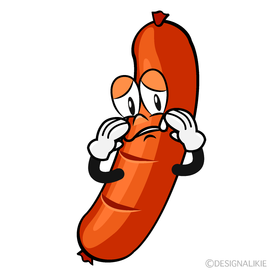 Sad Sausage Cartoon Character Image