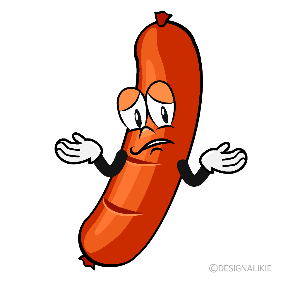 Troubled Sausage Cartoon Character Image