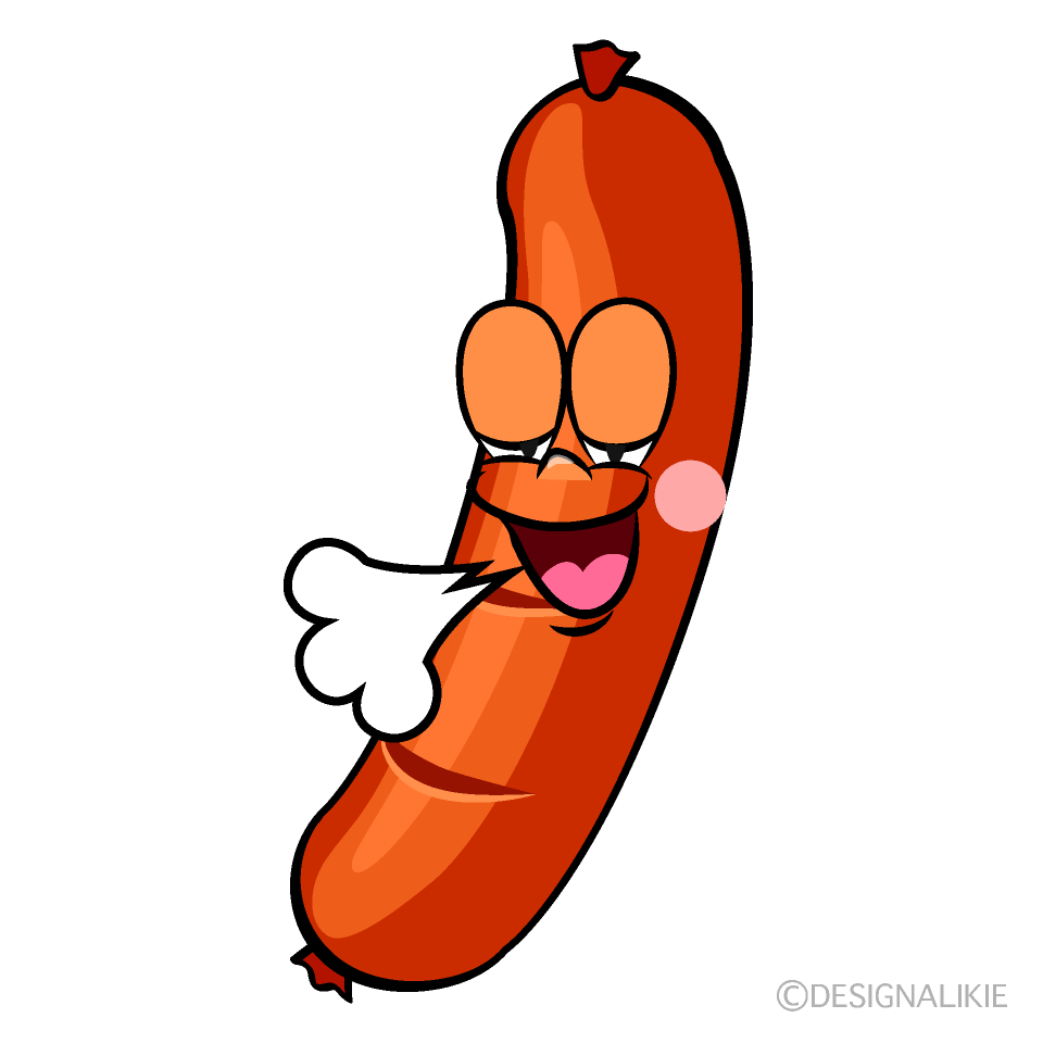 Relaxing Sausage Cartoon Character Image