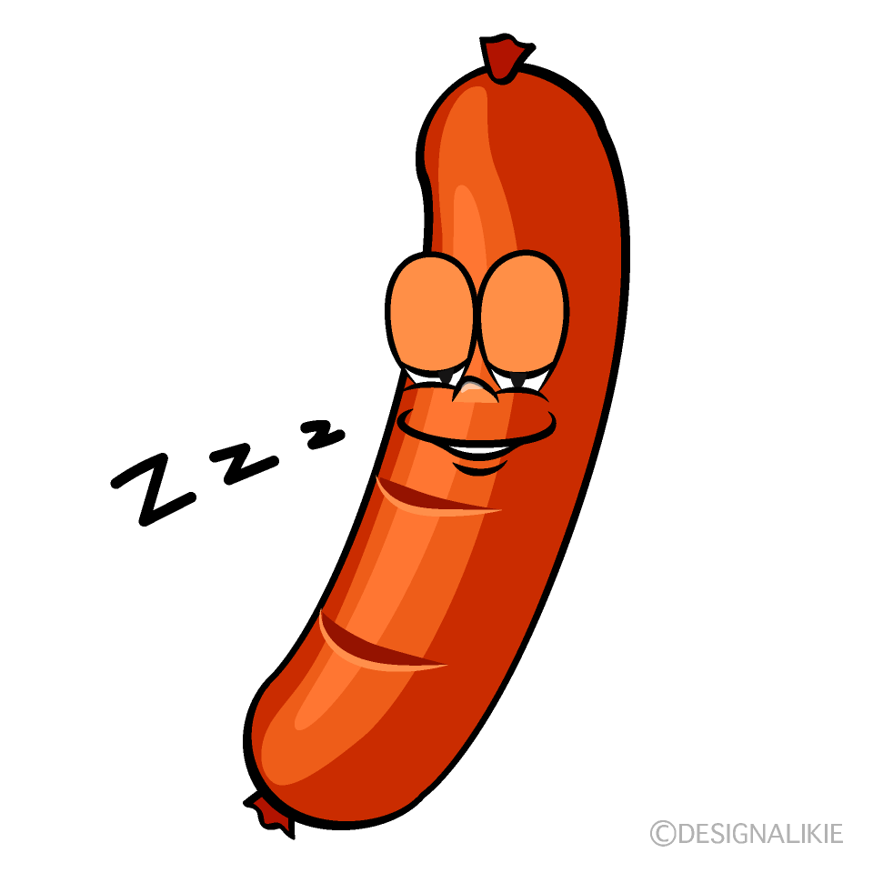 Sleeping Sausage Cartoon Character Image