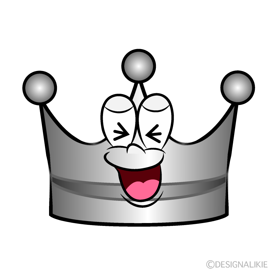 Laughing Silver Crown Cartoon Character Image