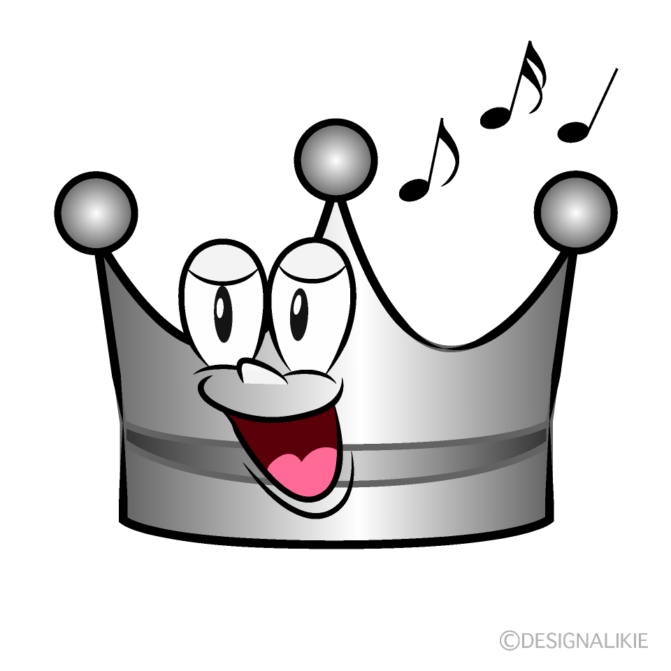 Singing Silver Crown Cartoon Character Image