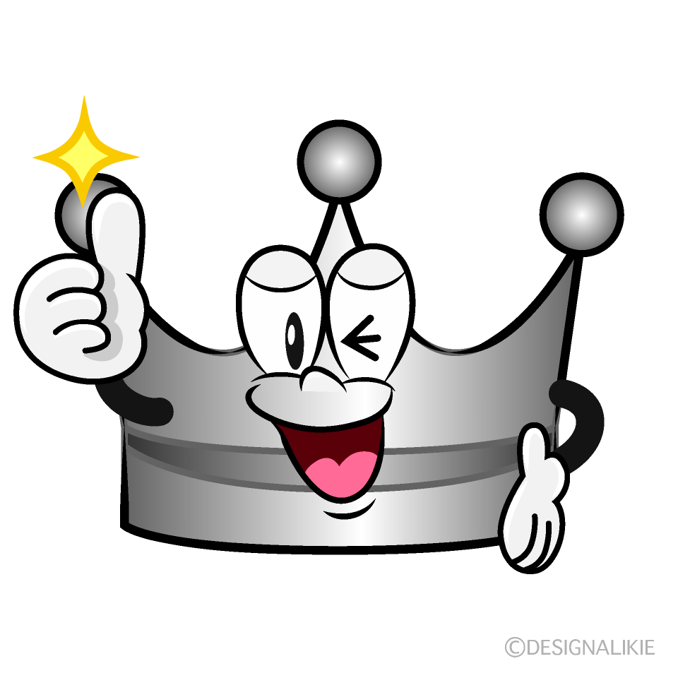 Thumbs up Silver Crown Cartoon Character Image