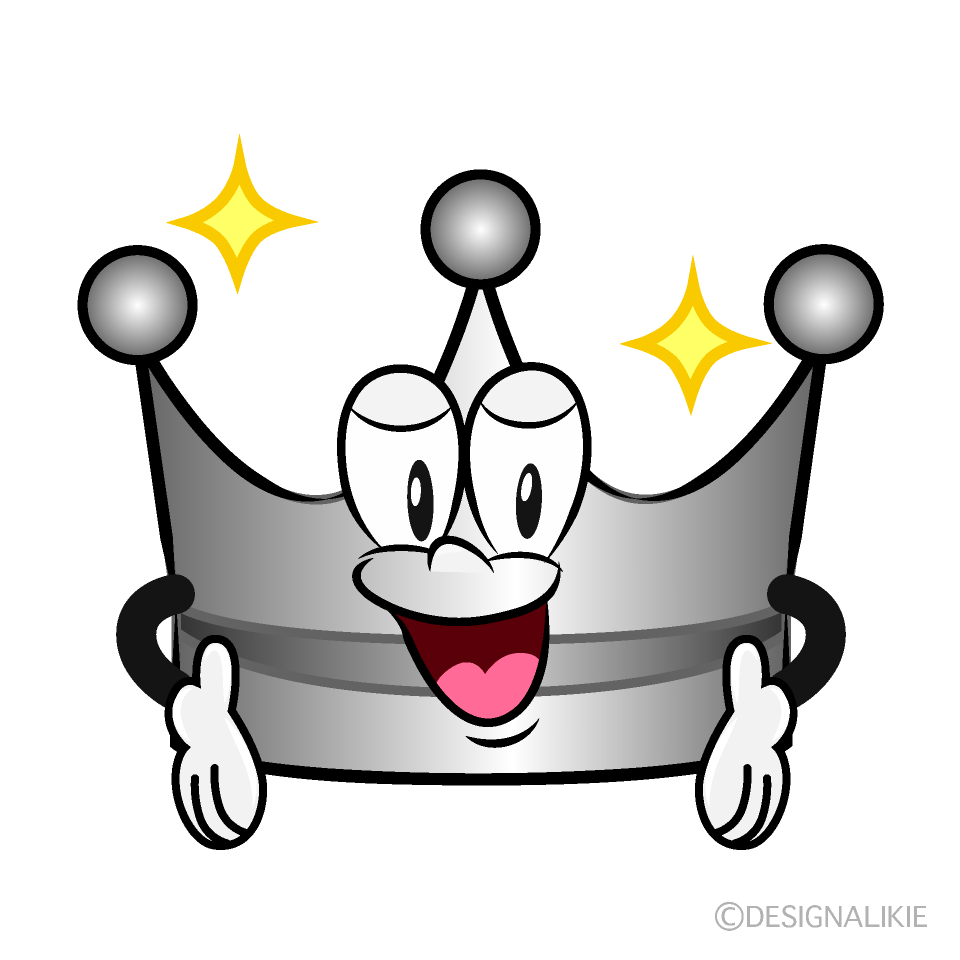 Glitter Silver Crown Cartoon Character Image