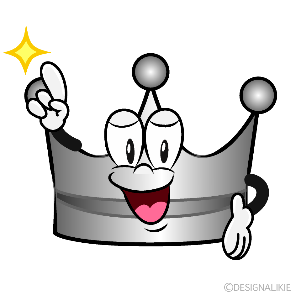 Posing Silver Crown Cartoon Character Image