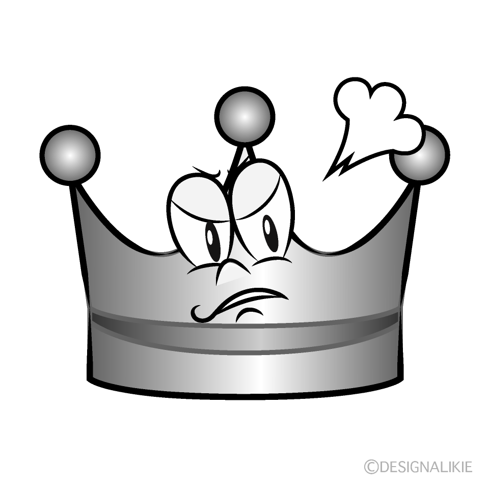 Angry Silver Crown Cartoon Character Image