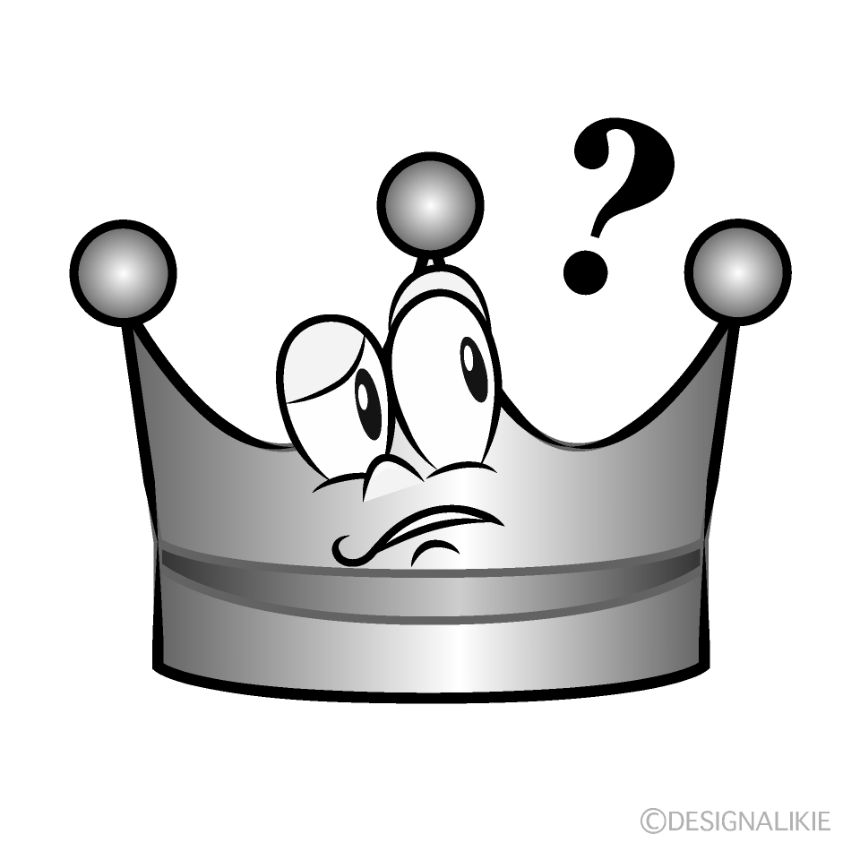 Thinking Silver Crown Cartoon Character Image