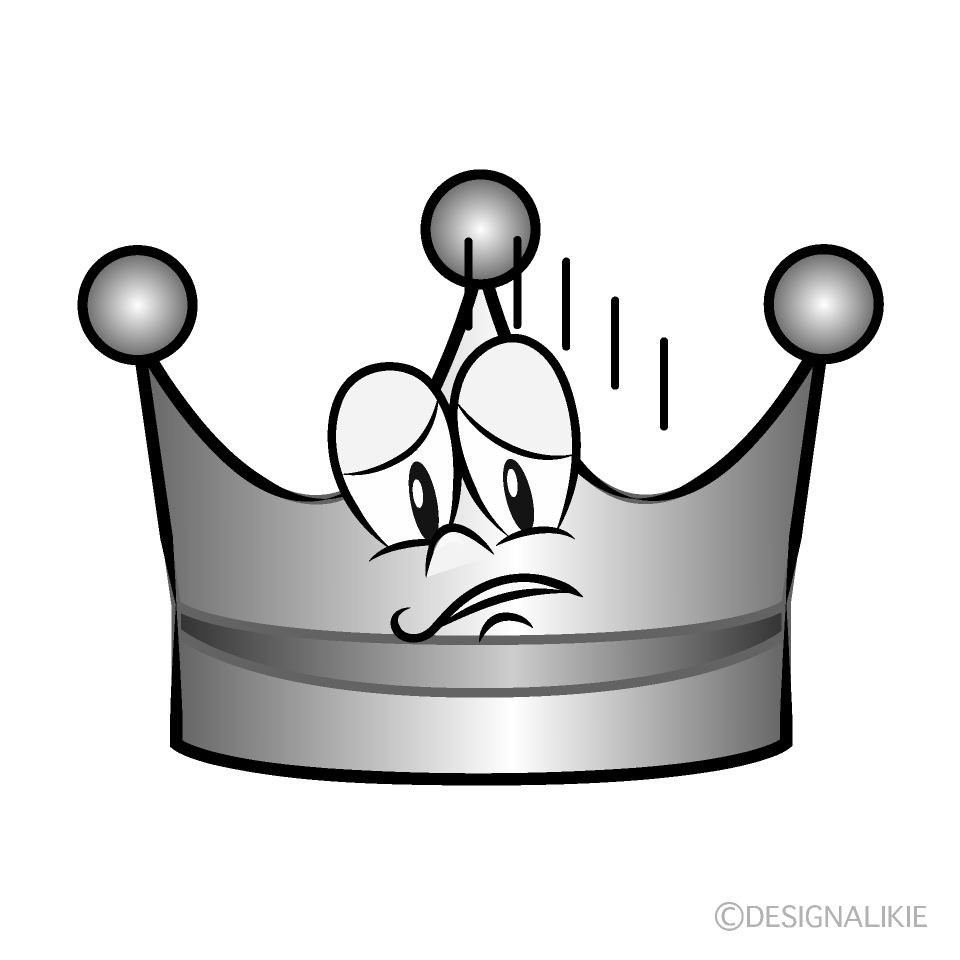 Depressed Silver Crown Cartoon Character Image