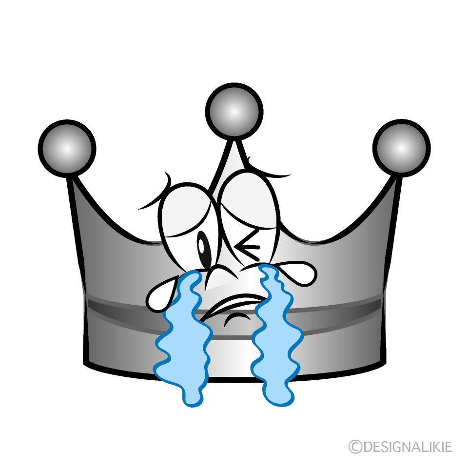 Crying Silver Crown Cartoon Character Image