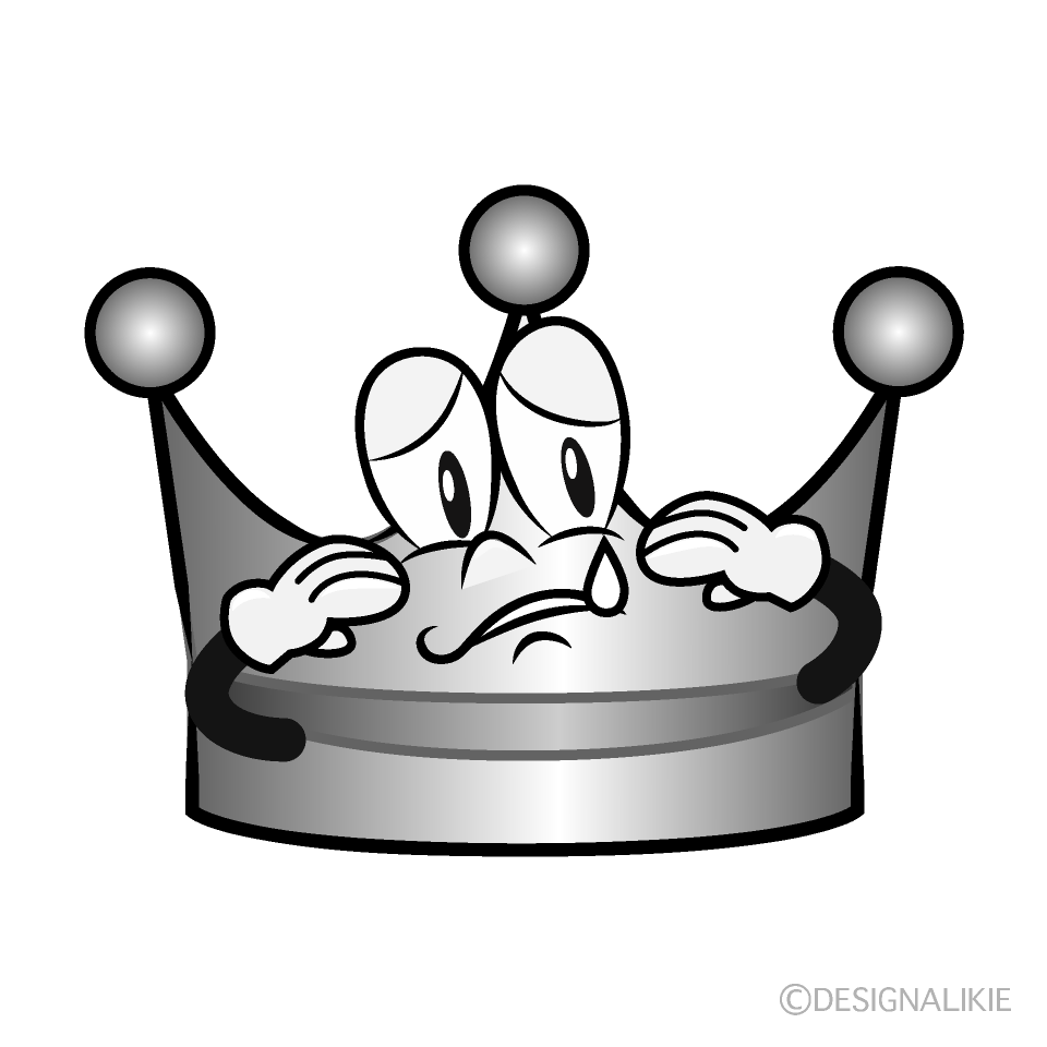 Sad Silver Crown Cartoon Character Image