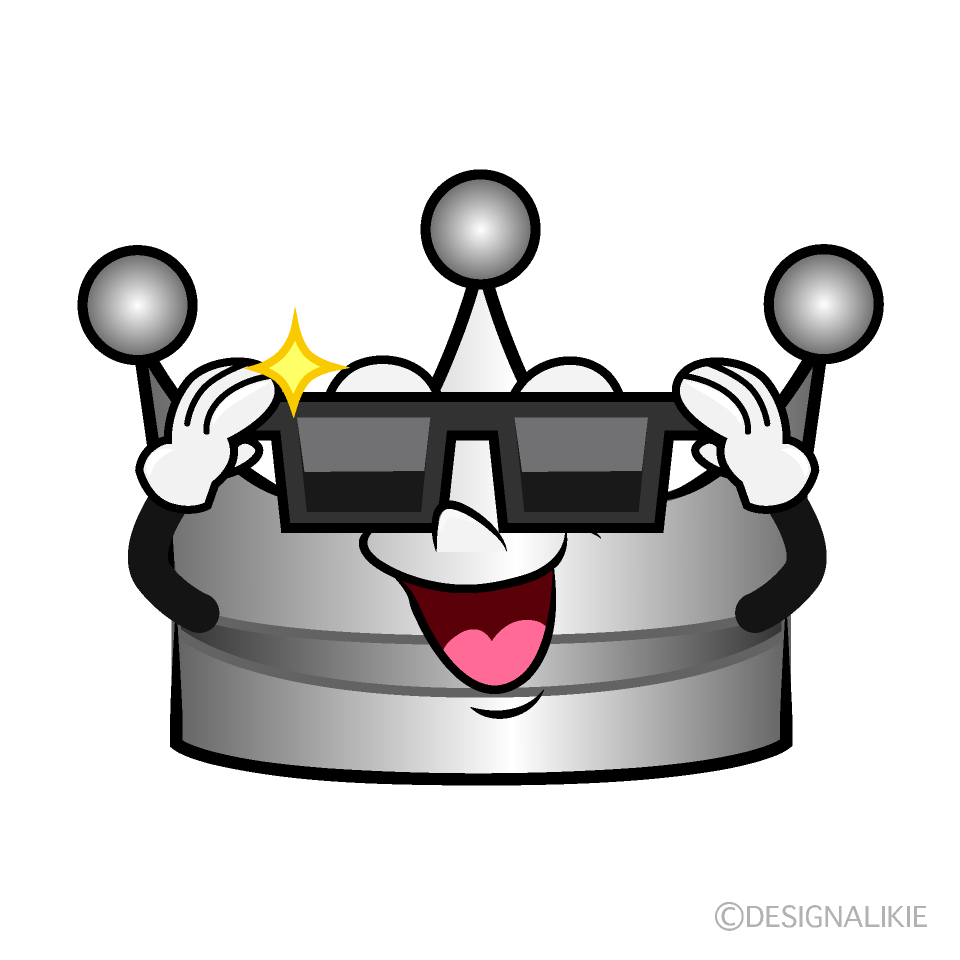 Cool Silver Crown Cartoon Character Image