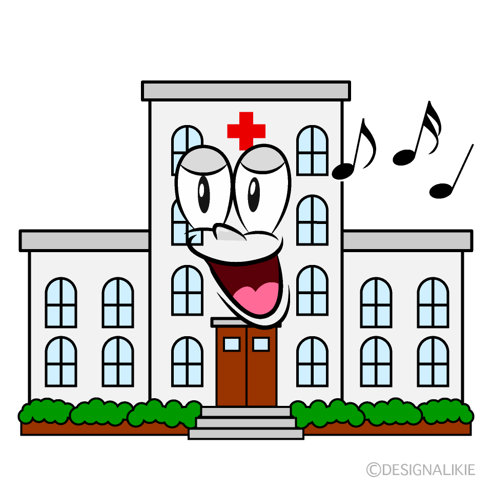 Singing Hospital Building Cartoon Character Image