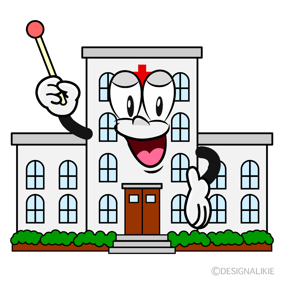 Speaking Hospital Building Cartoon Character Image