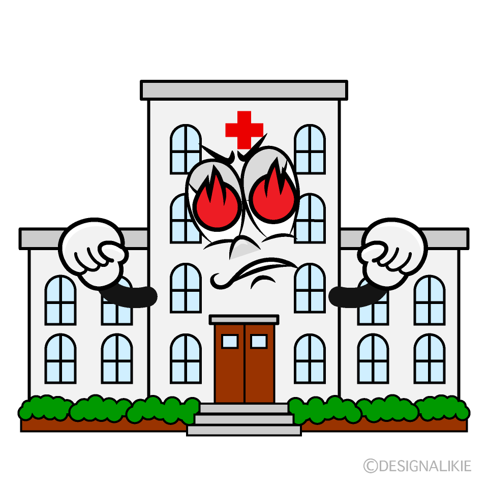 Enthusiasm Hospital Building Cartoon Character Image