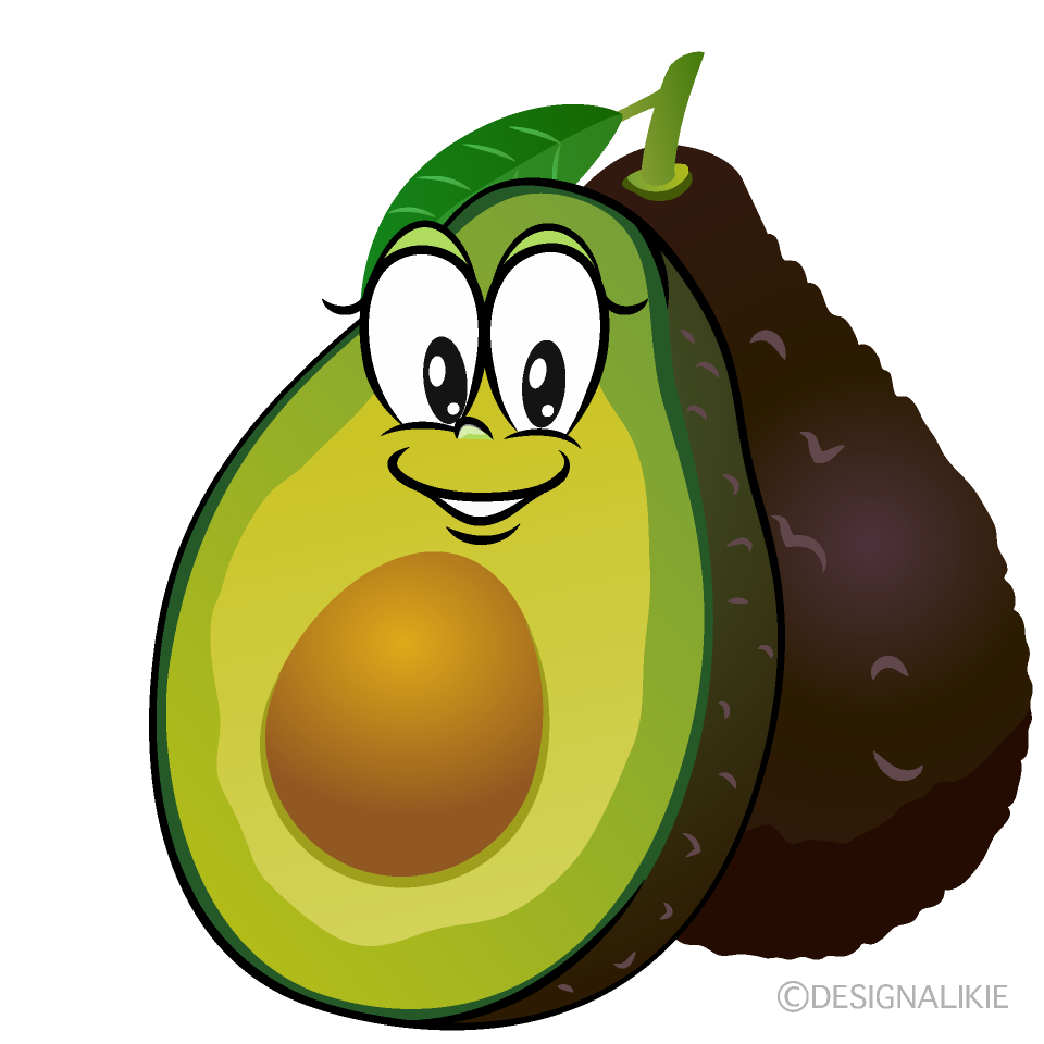 Fresh Avocado Cartoon Character Image