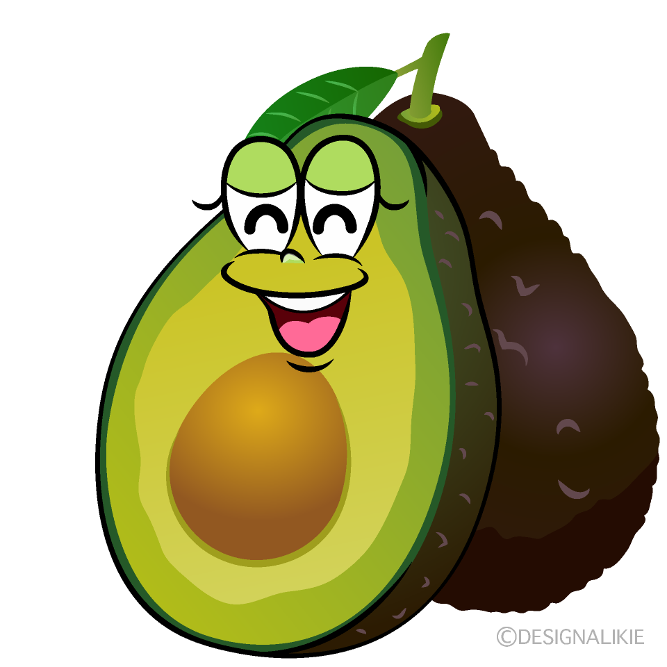 Smiling Fresh Avocado Cartoon Character Image