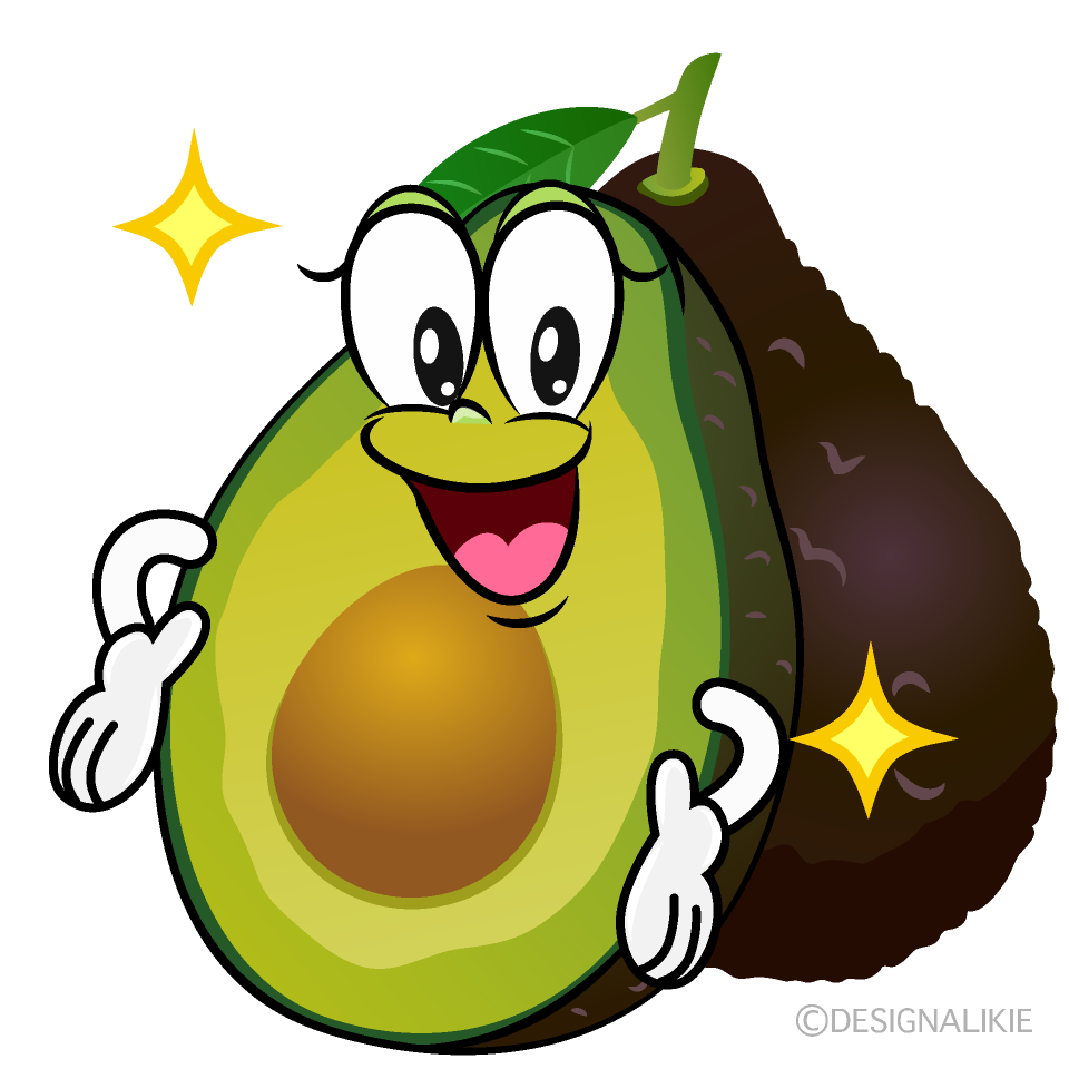 Glitter Fresh Avocado Cartoon Character Image