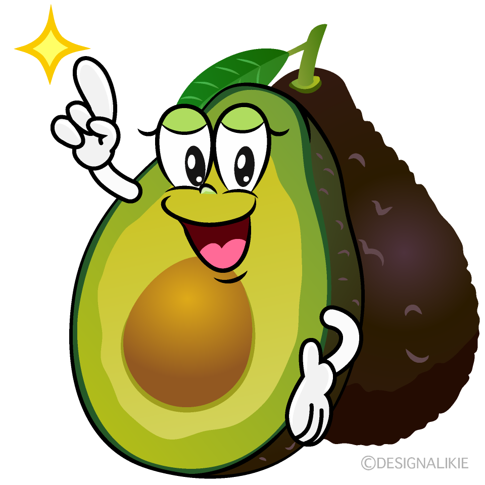 Posing Fresh Avocado Cartoon Character Image