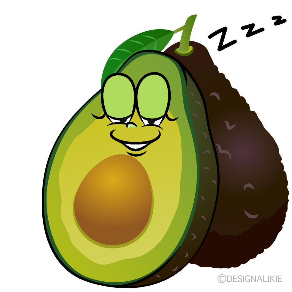 Sleeping Fresh Avocado Cartoon Character Image