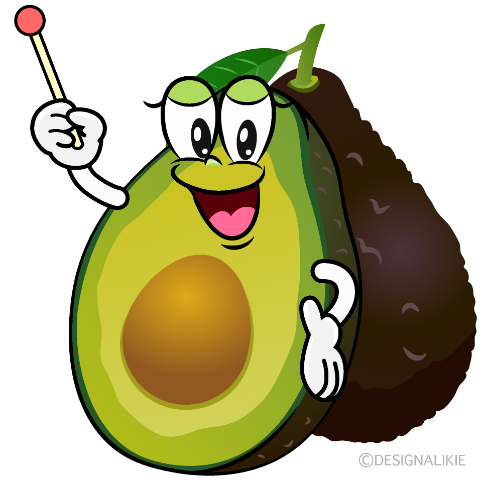 Speaking Fresh Avocado Cartoon Character Image