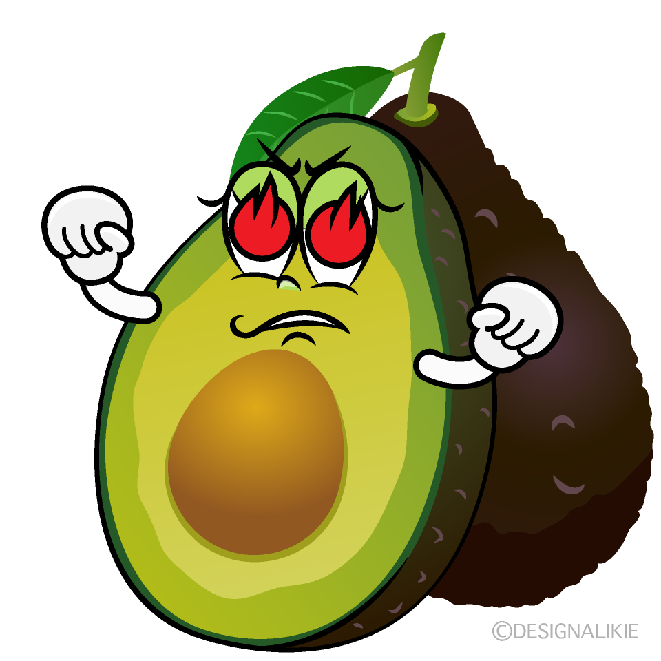 Enthusiasm Fresh Avocado Cartoon Character Image