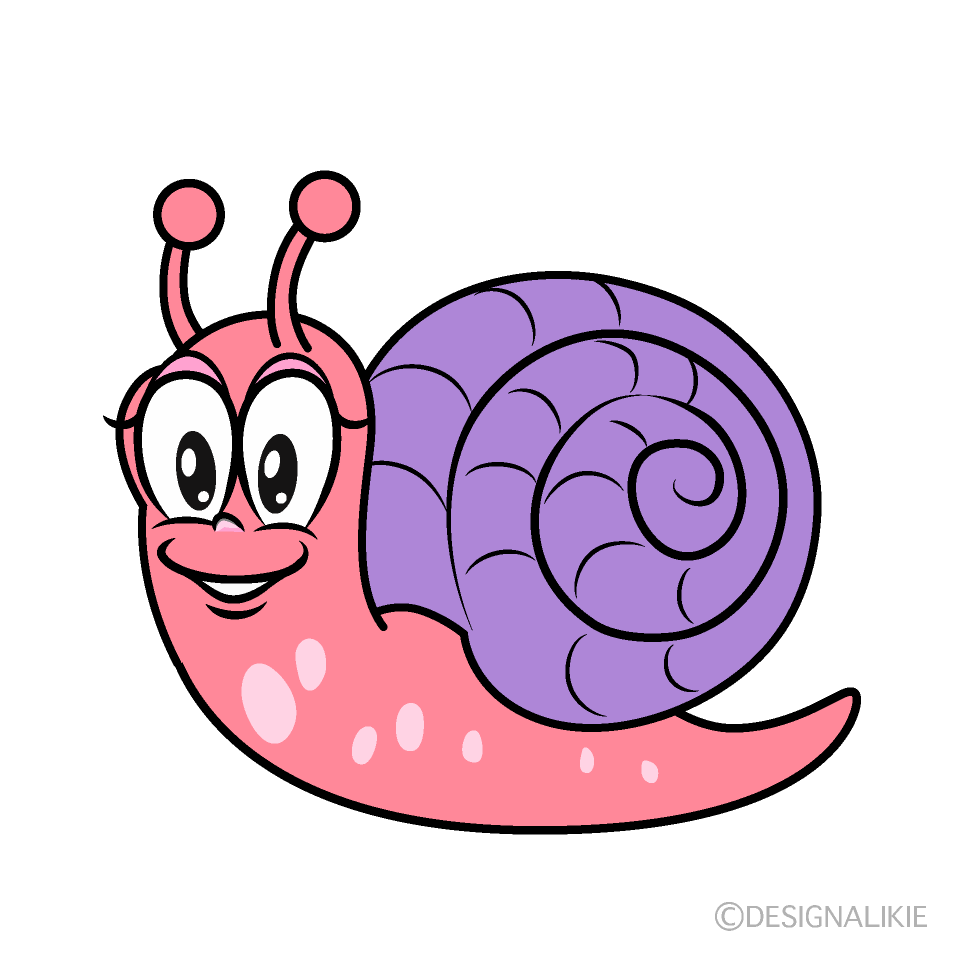 Pink Snail Cartoon Character Image