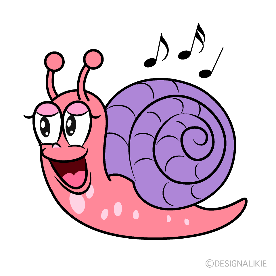 Singing Pink Snail Cartoon Character Image