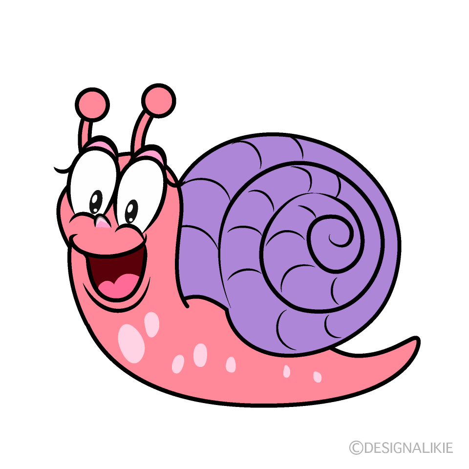 Surprising Pink Snail Cartoon Character Image