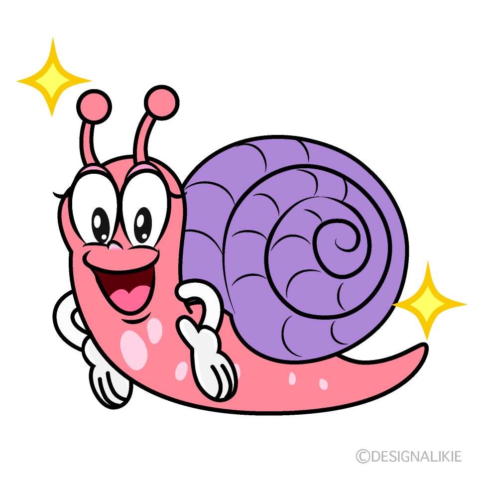 Glitter Pink Snail Cartoon Character Image