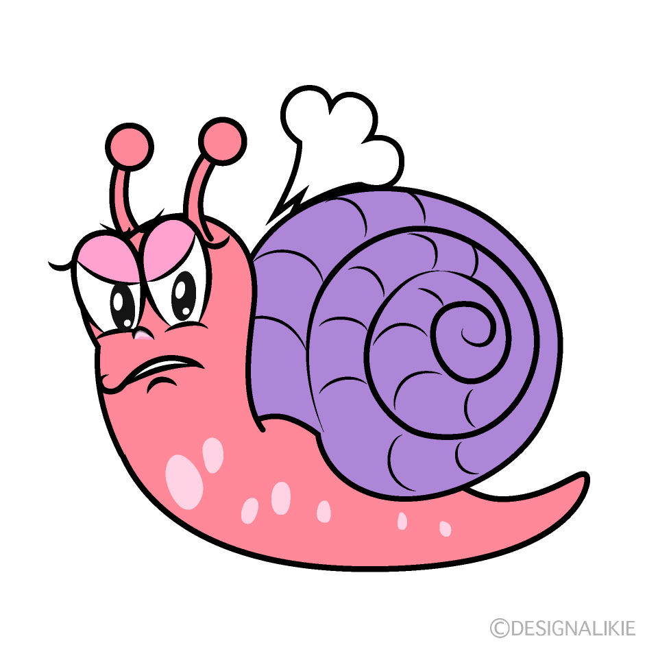 Angry Pink Snail Cartoon Character Image