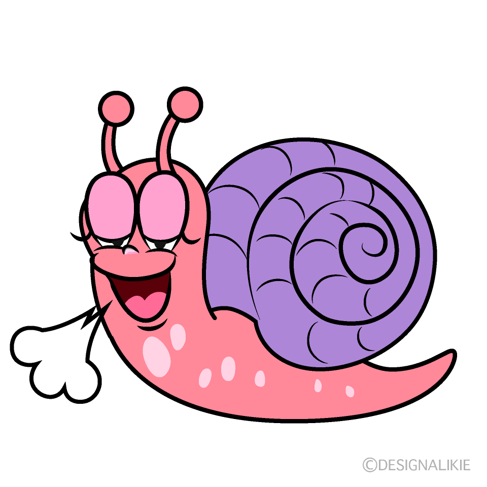 Relaxing Pink Snail Cartoon Character Image