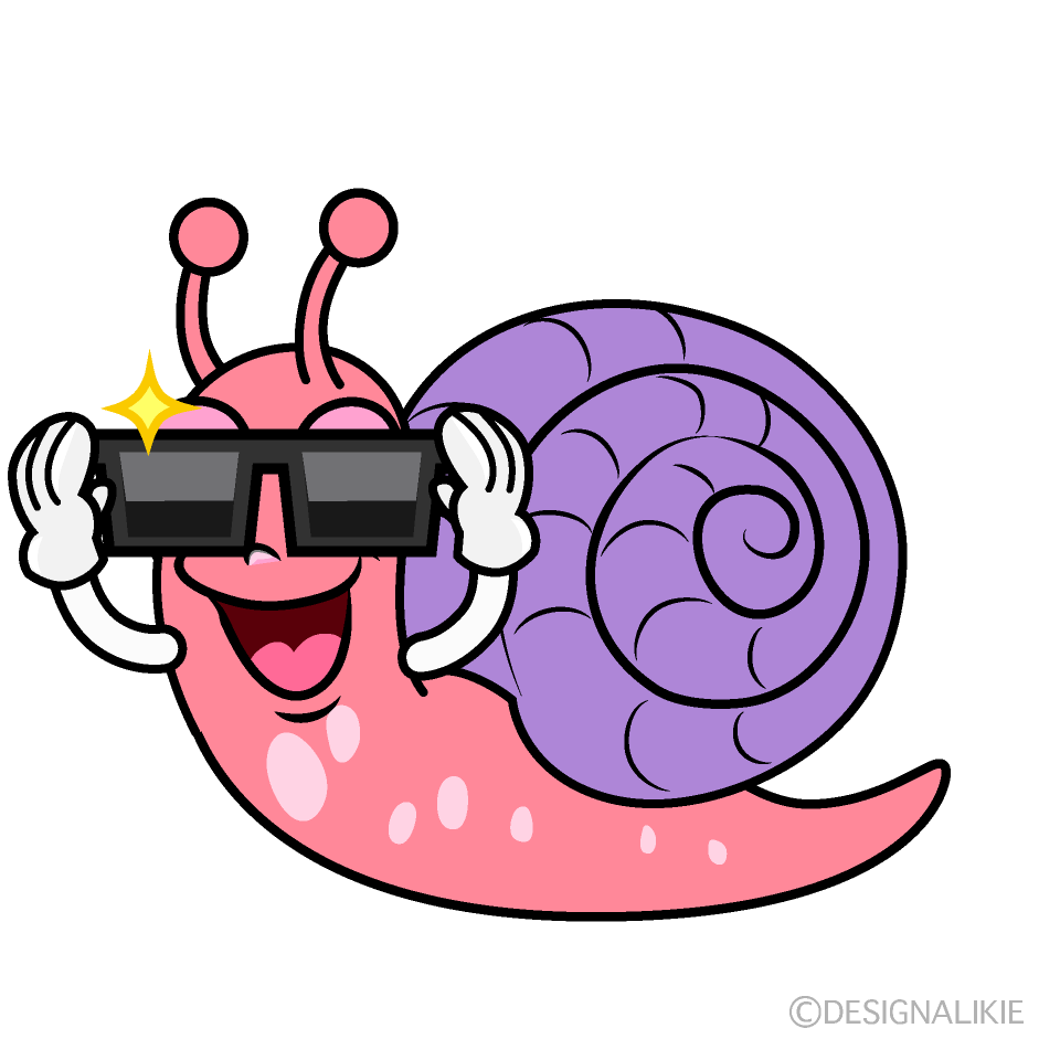 Cool Pink Snail Cartoon Character Image