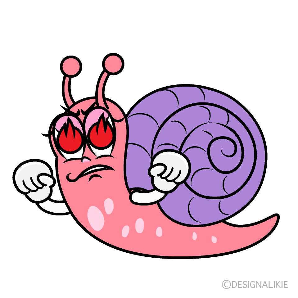 Enthusiasm Pink Snail Cartoon Character Image