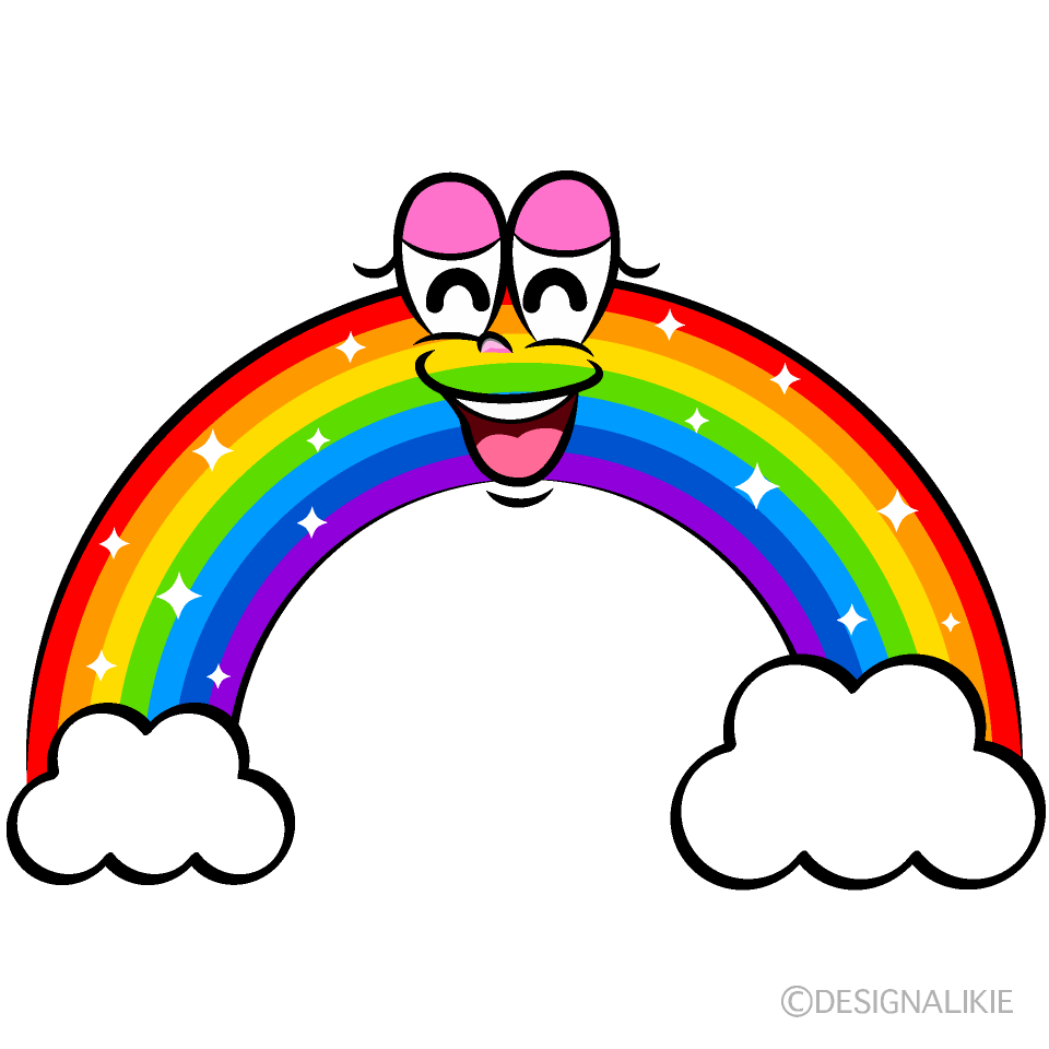 Smiling Cloud Rainbow Cartoon Character Image