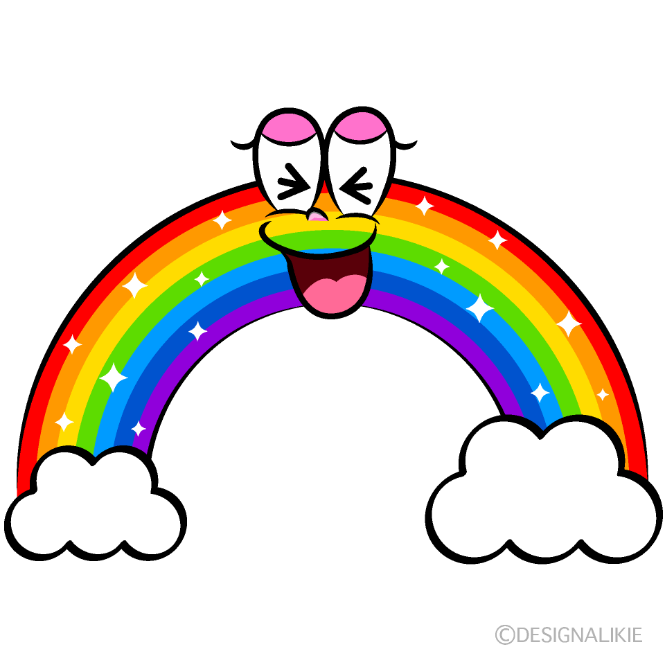 Laughing Cloud Rainbow Cartoon Character Image