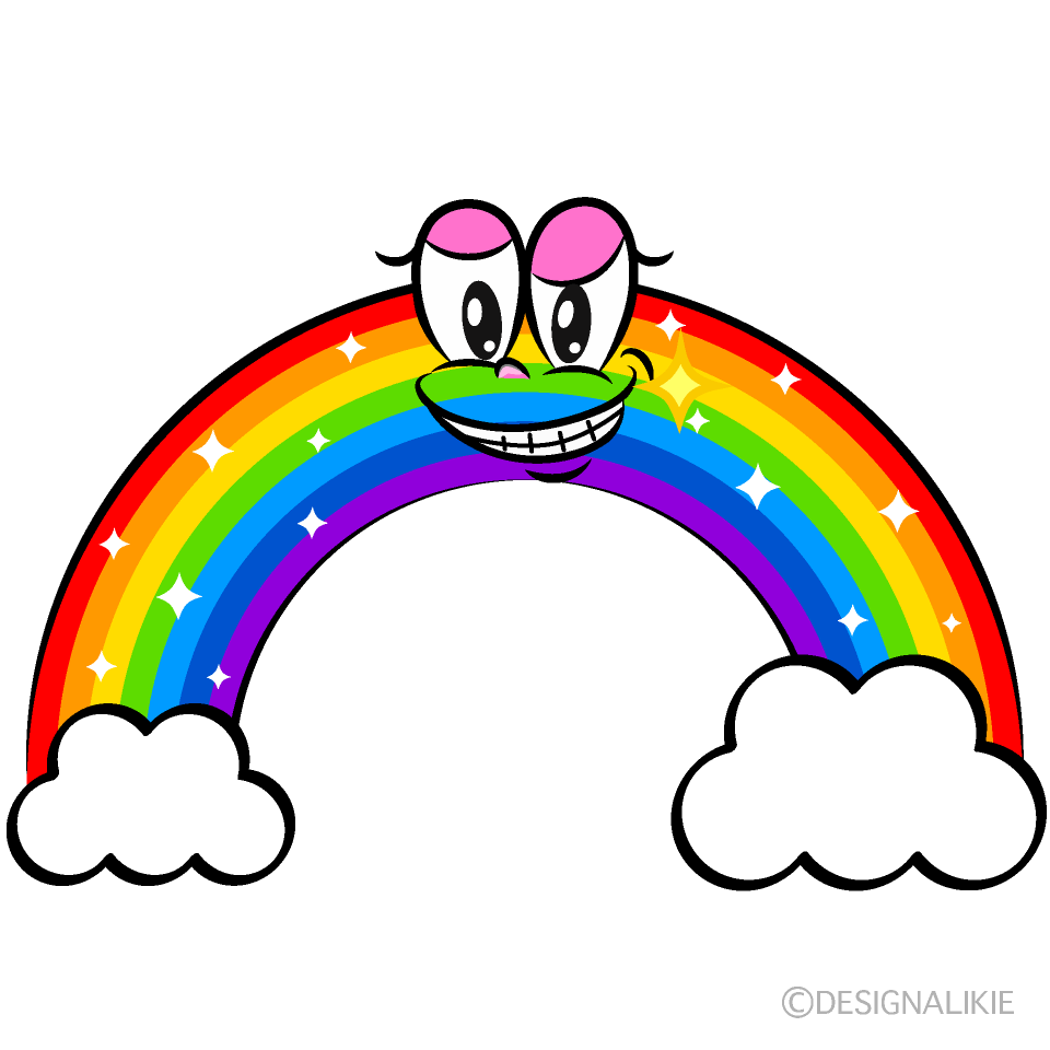 Grinning Cloud Rainbow Cartoon Character Image