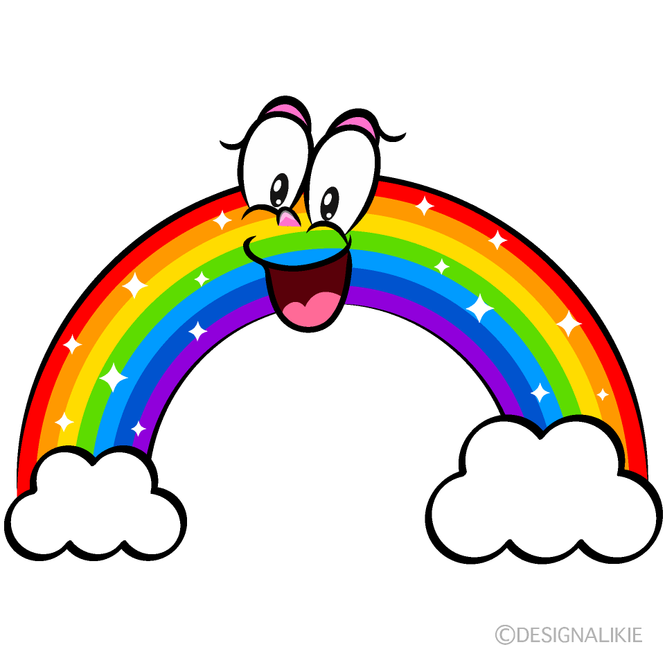 Surprising Cloud Rainbow Cartoon Character Image