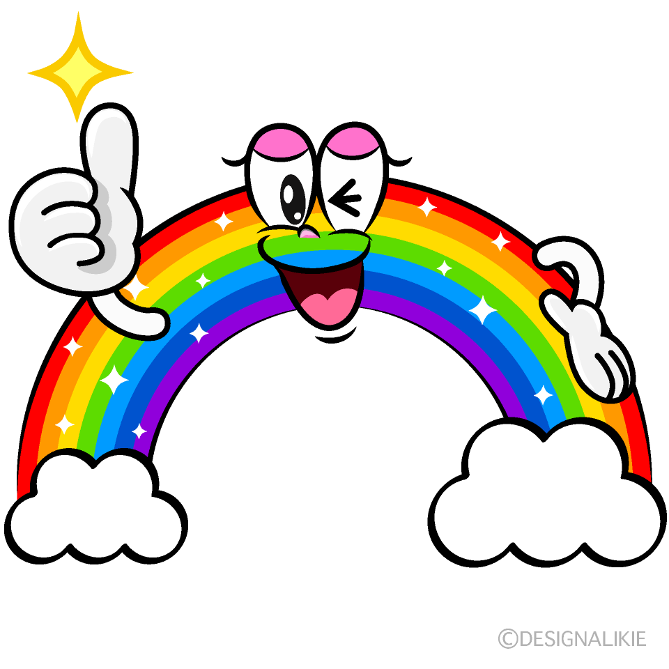 Thumbs up Cloud Rainbow Cartoon Character Image