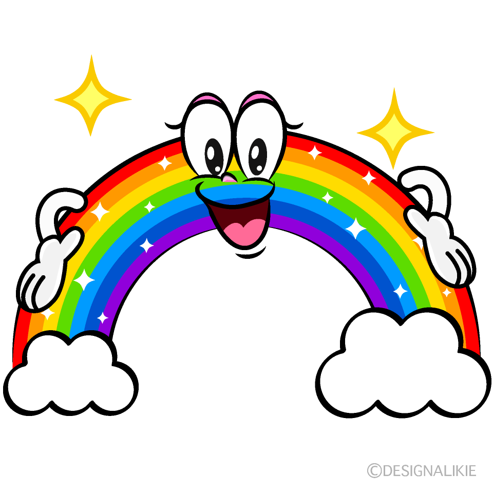 Glitter Cloud Rainbow Cartoon Character Image