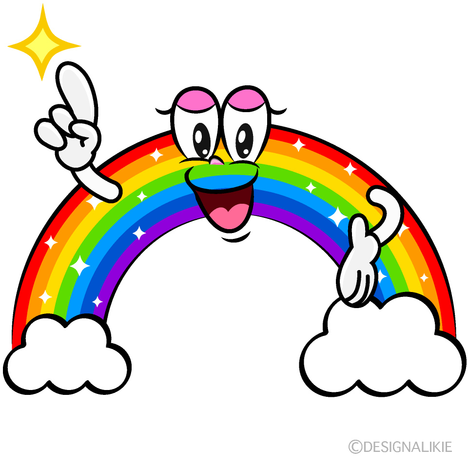 Posing Cloud Rainbow Cartoon Character Image