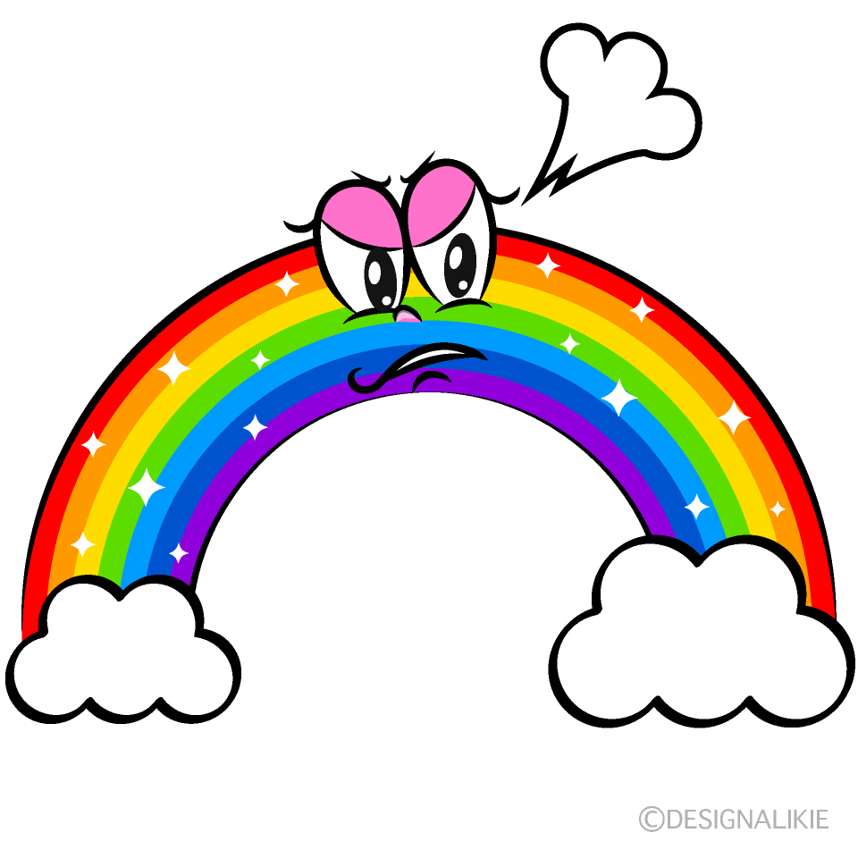 Angry Cloud Rainbow Cartoon Character Image