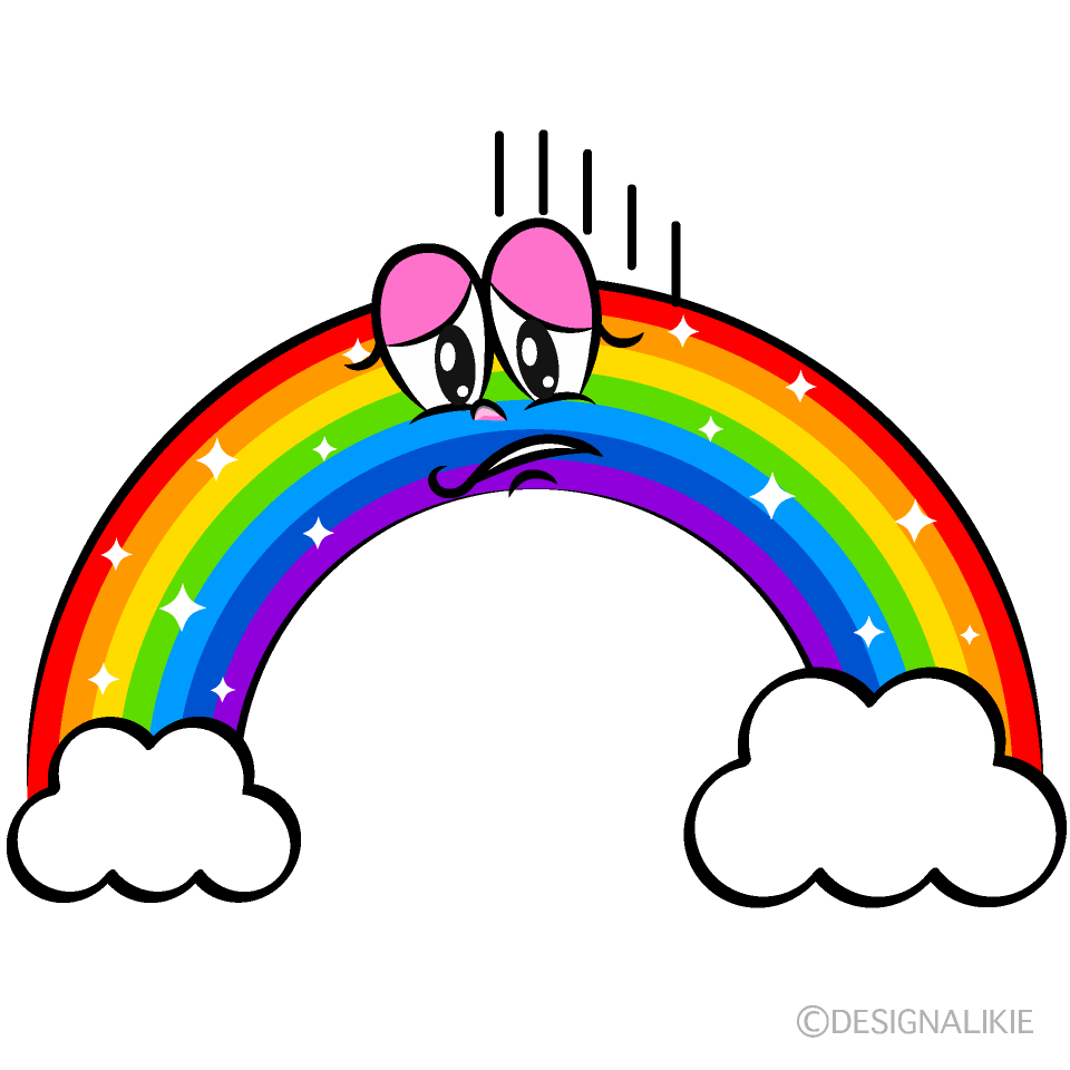 Depressed Cloud Rainbow Cartoon Character Image