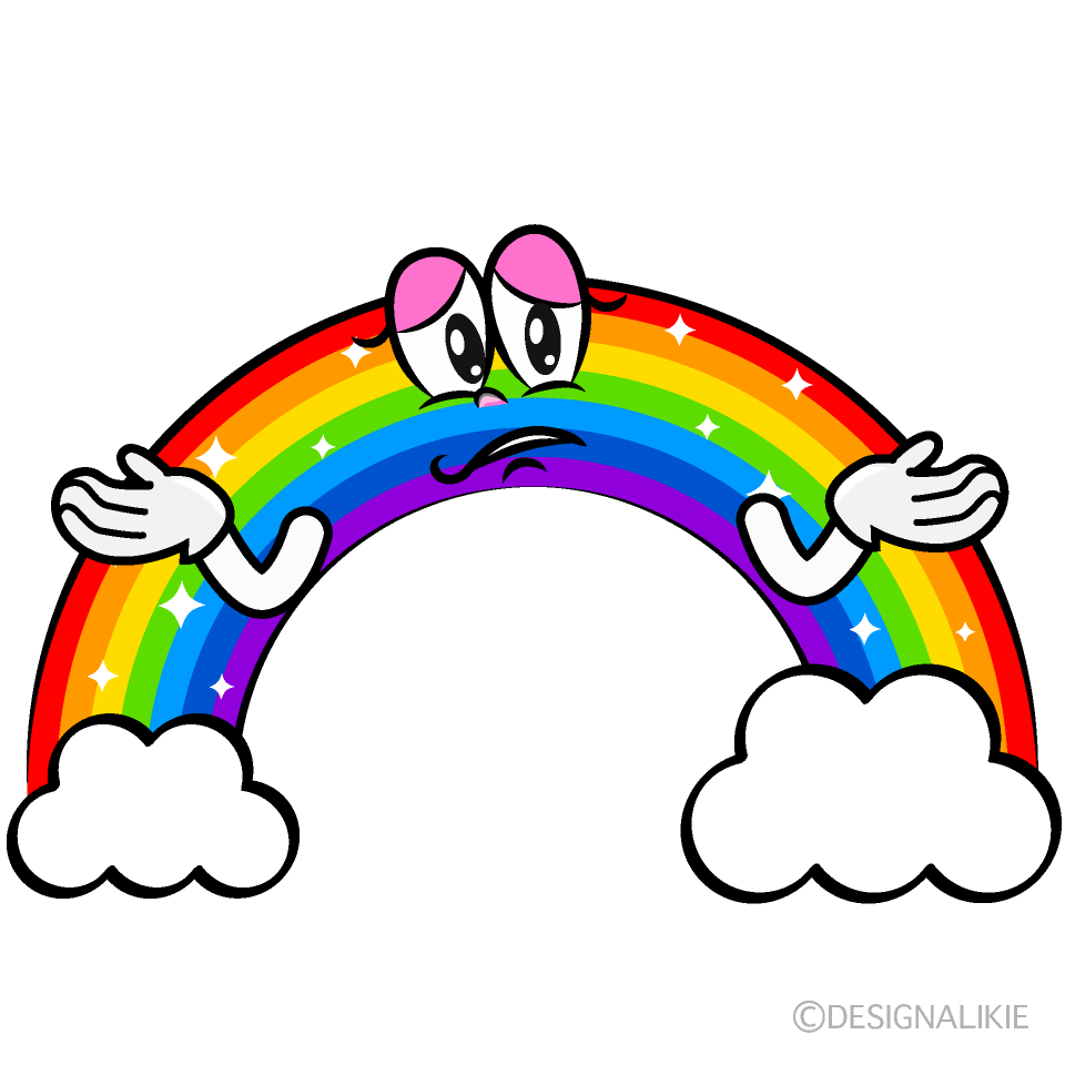 Troubled Cloud Rainbow Cartoon Character Image