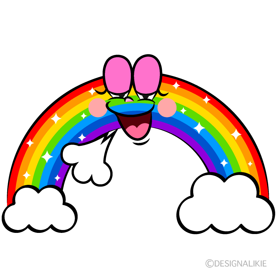 Relaxing Cloud Rainbow Cartoon Character Image