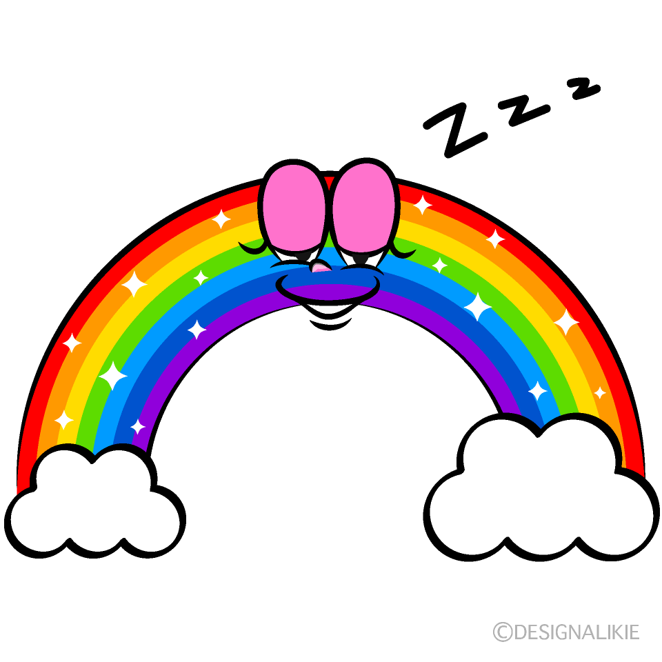 Sleeping Cloud Rainbow Cartoon Character Image