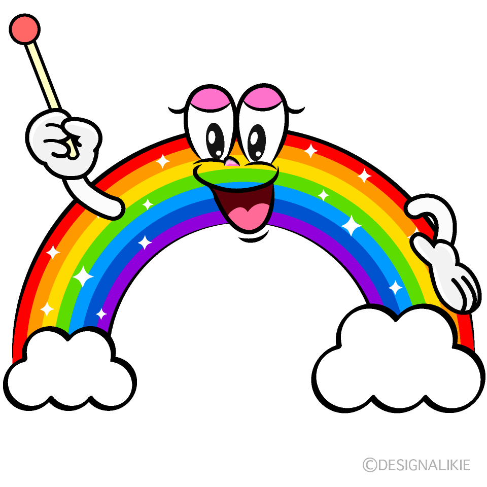 Speaking Cloud Rainbow Cartoon Character Image