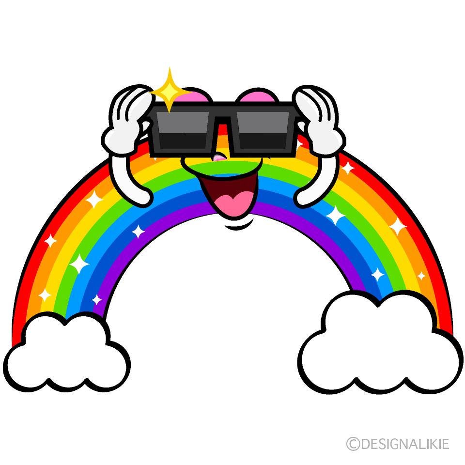 Cool Cloud Rainbow Cartoon Character Image